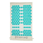 Tapis d’acupression et de magnétothérapie Climsom Zen  picots bleus et disques blancs à aimants disposés en T