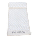 Pack Climsom Zen  tapis et coussin d’acupression à picots blancs sur housse en coton bio écru