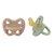 Lot de 2 sucette bébé Hevea planet physiologiques en Caoutchouc naturel 3-36 mois tan beige  et moss green