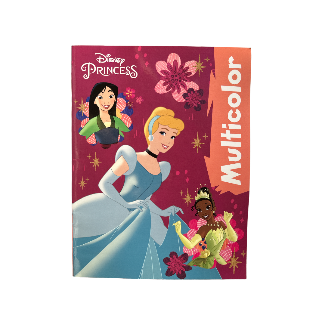Livre de coloriage Disney Princess avec exemple en couleur