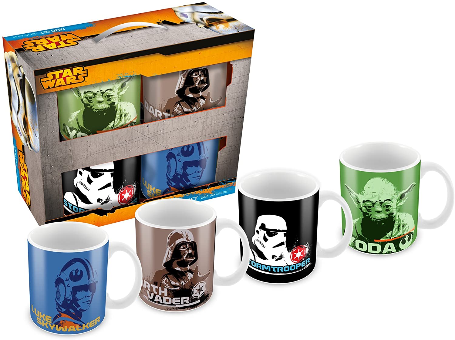 Star Wars : Set de 4 mugs (BOÎTE ENDOMMAGÉE)