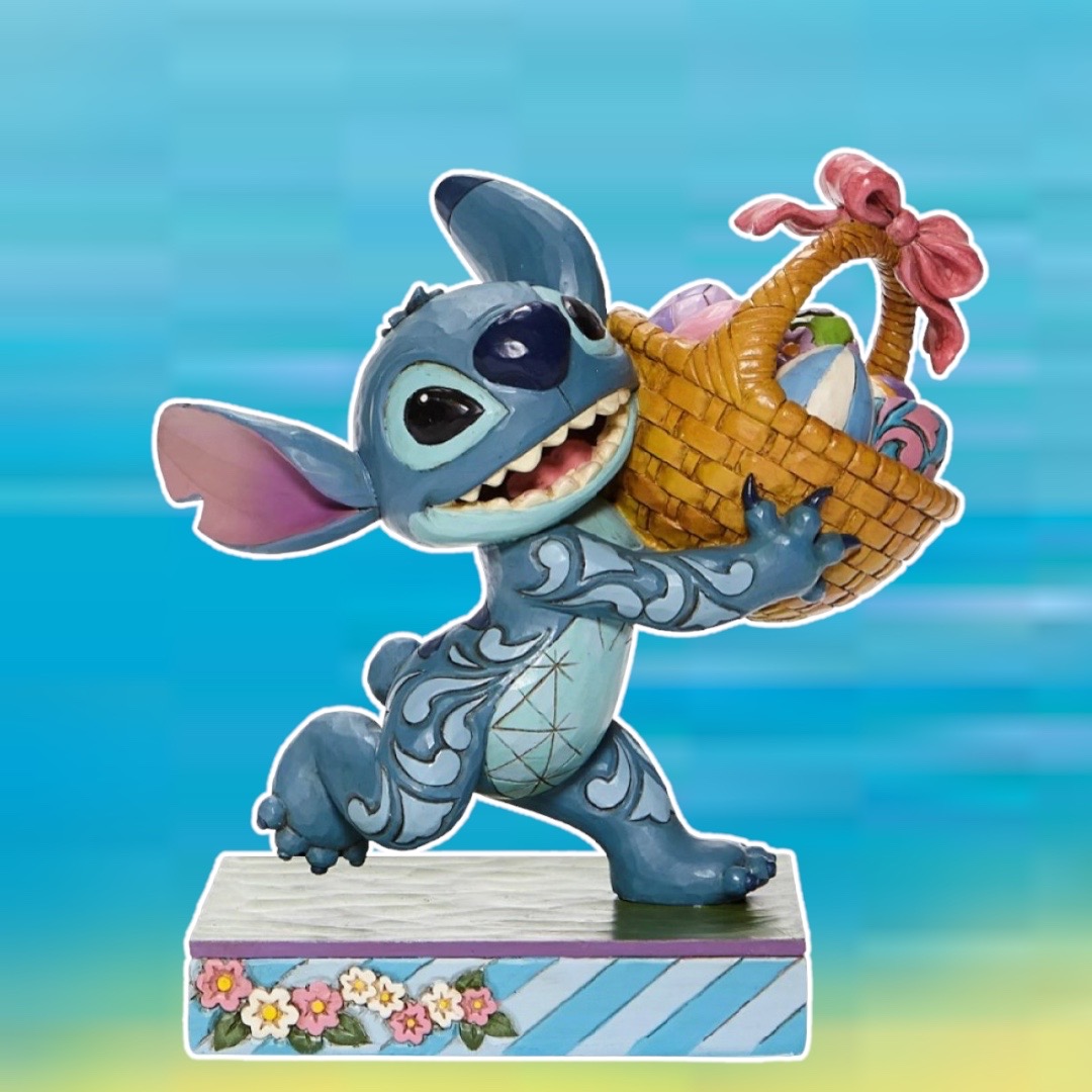 Disney Traditions - Lilo et Stitch : Figurine Stitch avec panier d\'oeufs