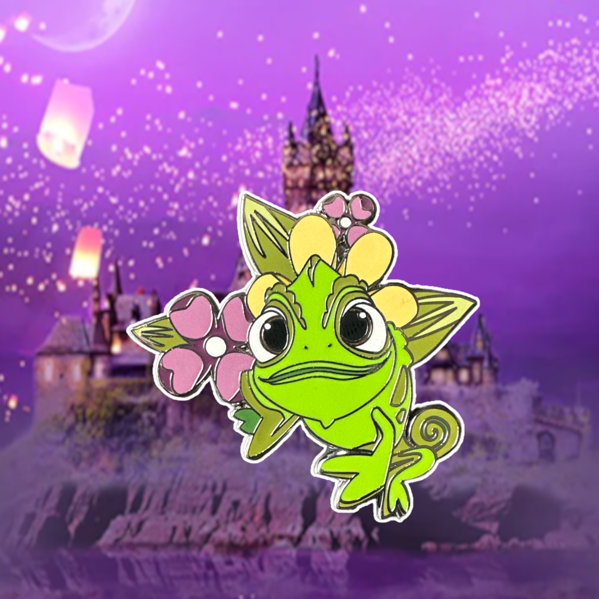 Disney - Raiponce - Pin's Pascal fleur OE