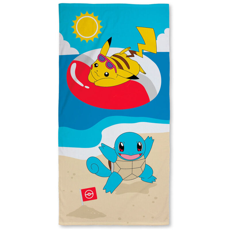 Nintendo - Pokémon : Serviette Carapace et Pikachu à la plage