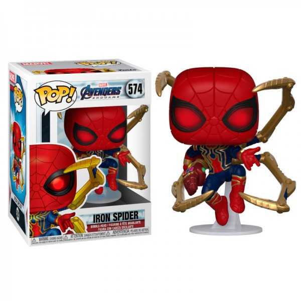 Marvel - Bobble Head Funko Pop N°574 : Iron Spider + Gantlet Avengers Endgame 