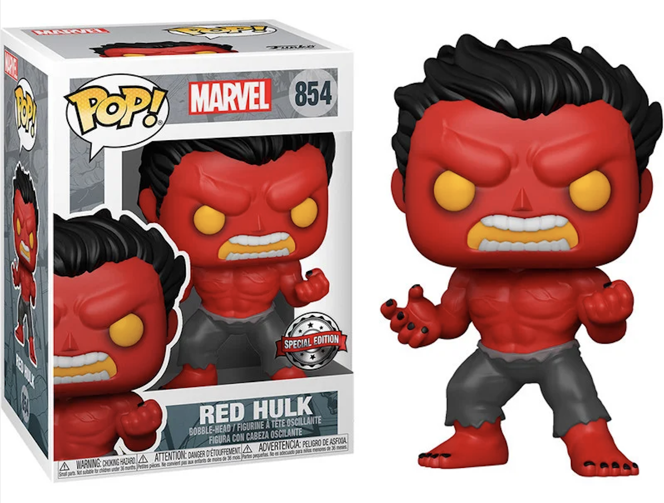 Marvel - Bobble Head Funko Pop N°854 : Red Hulk