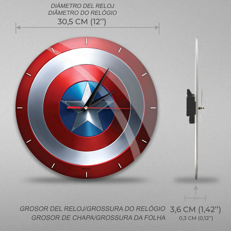 Marvel - Captain America : Horloge murale - le palais des goodies