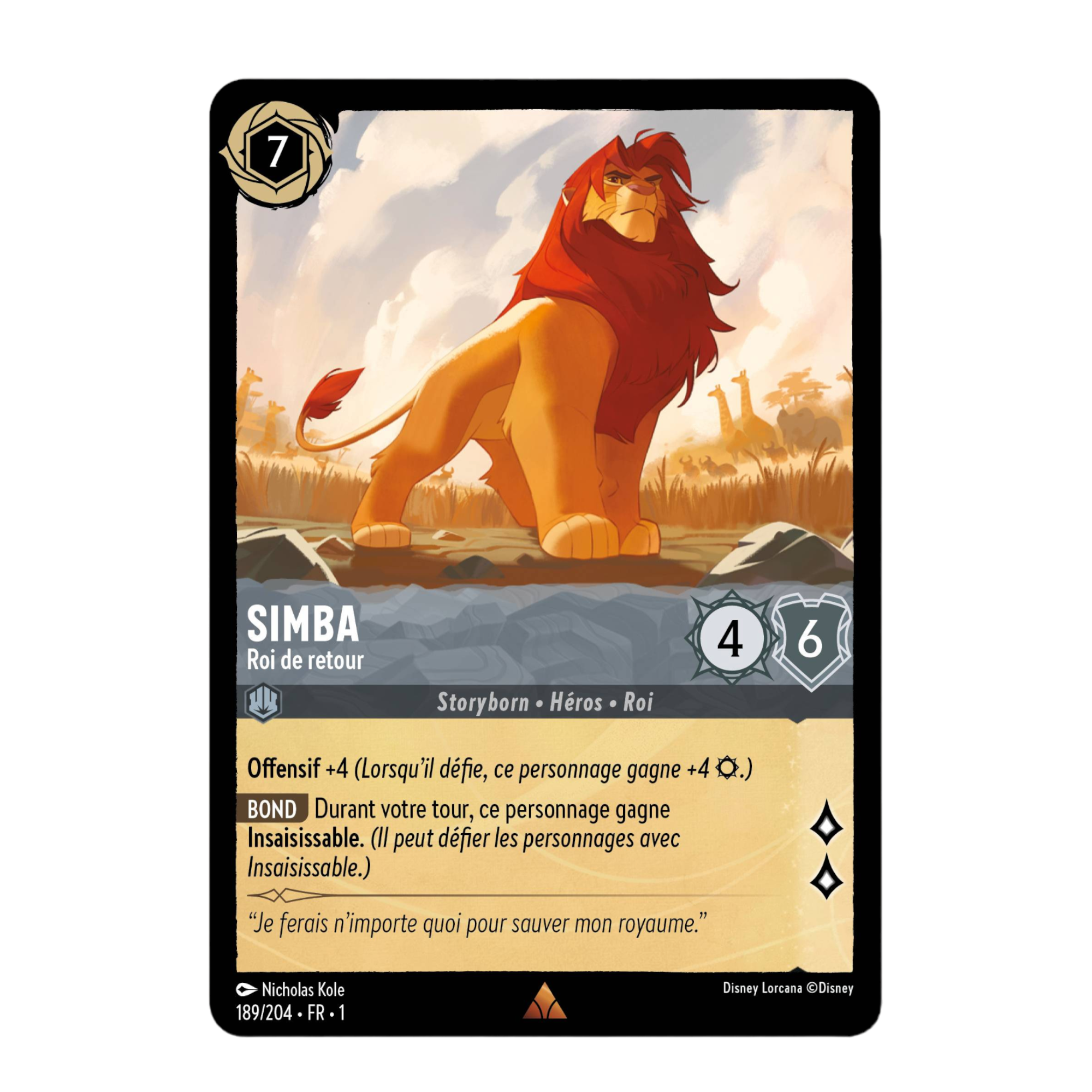 Disney Lorcana TCG : Carte "Simba" (189/204) le palais des goodies