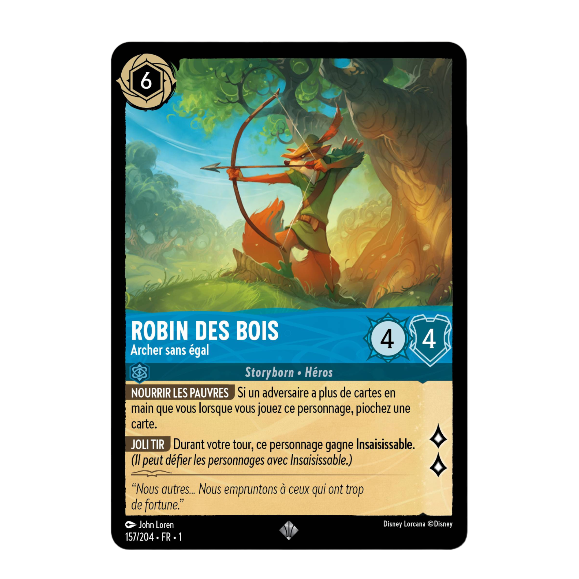 Disney Lorcana TCG : Carte "Robin des bois" (157/204) le palais des goodies