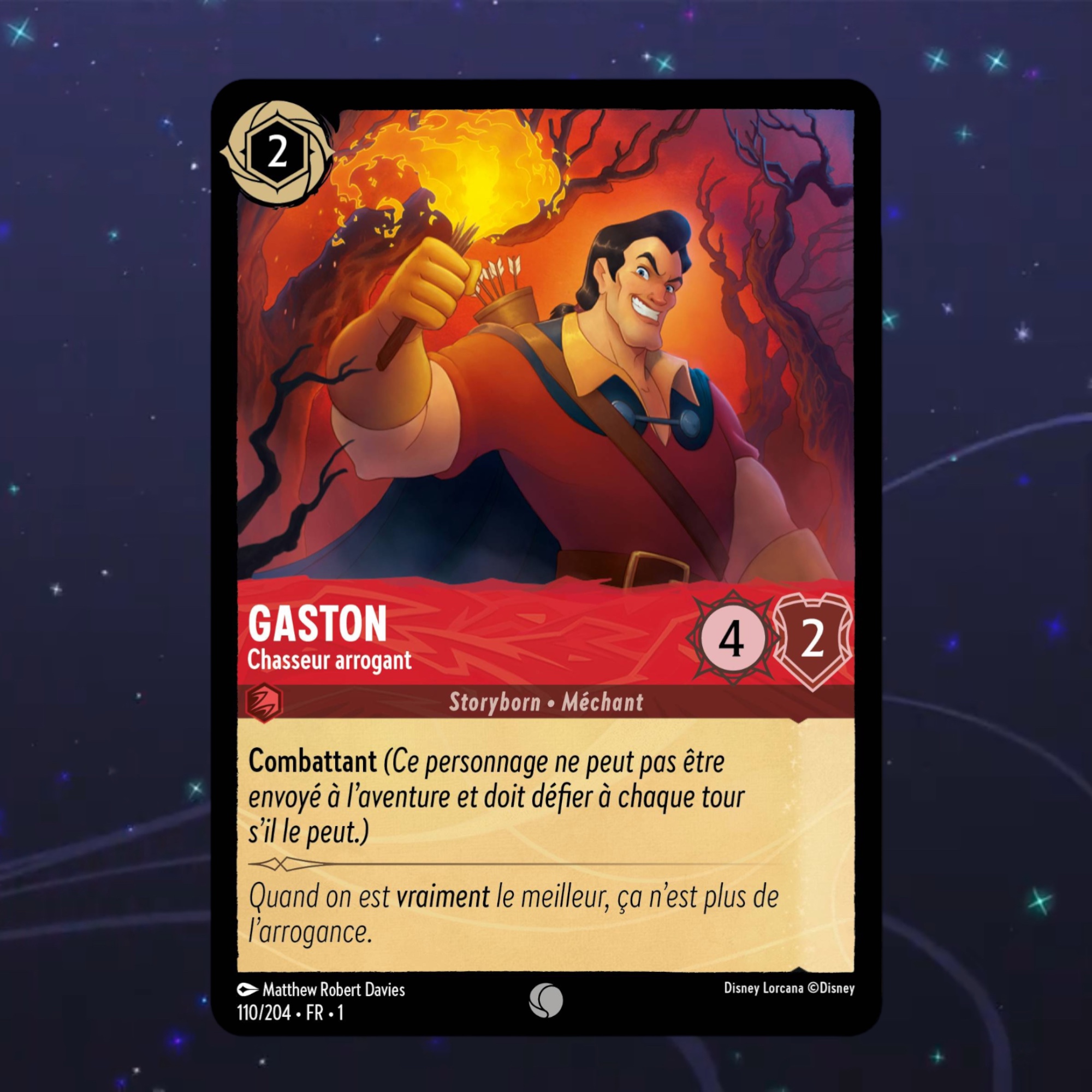 Disney Lorcana TCG : Carte "Gaston" (110/204) le palais des goodies
