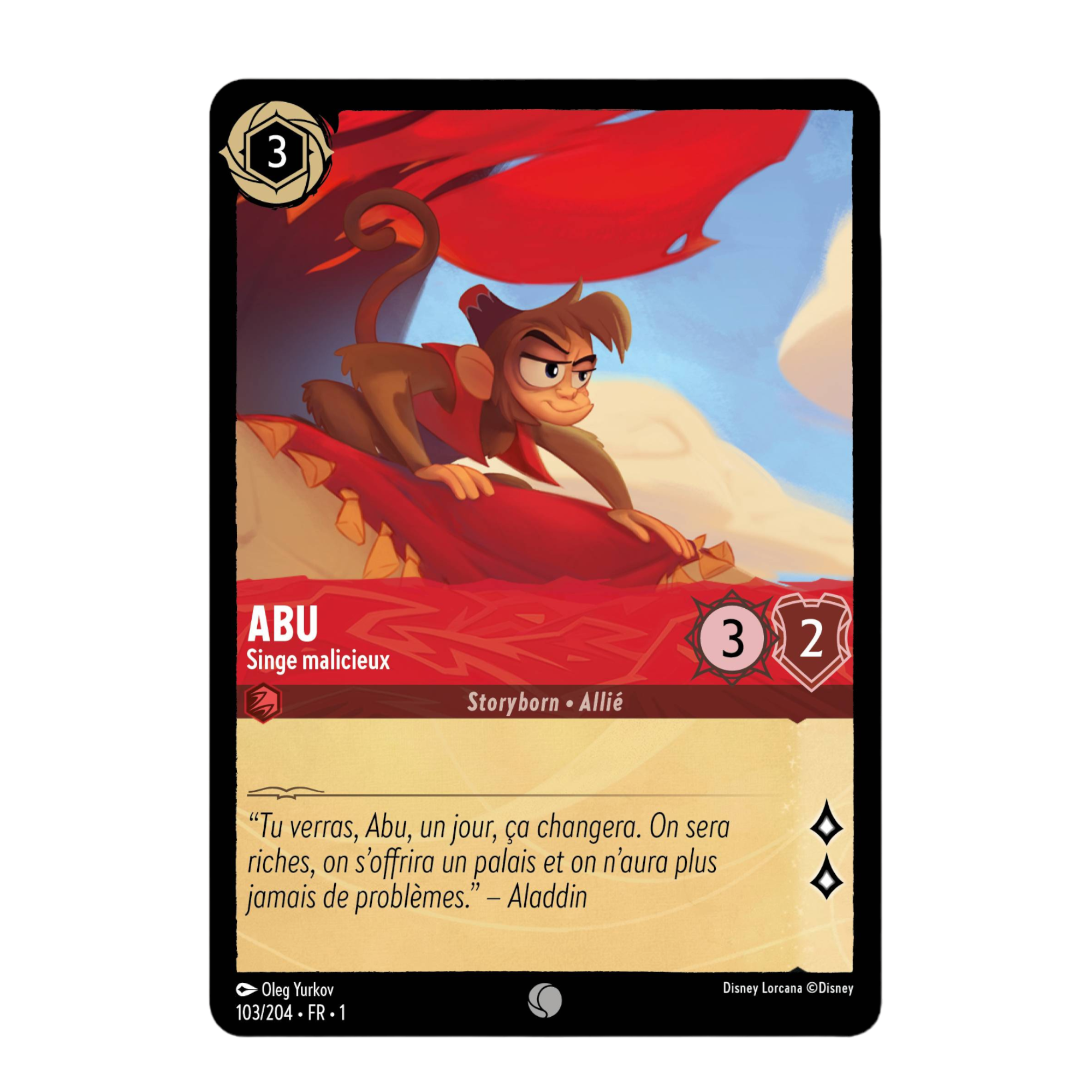 Disney Lorcana TCG : Carte "Abu" (103/204) le palais des goodies