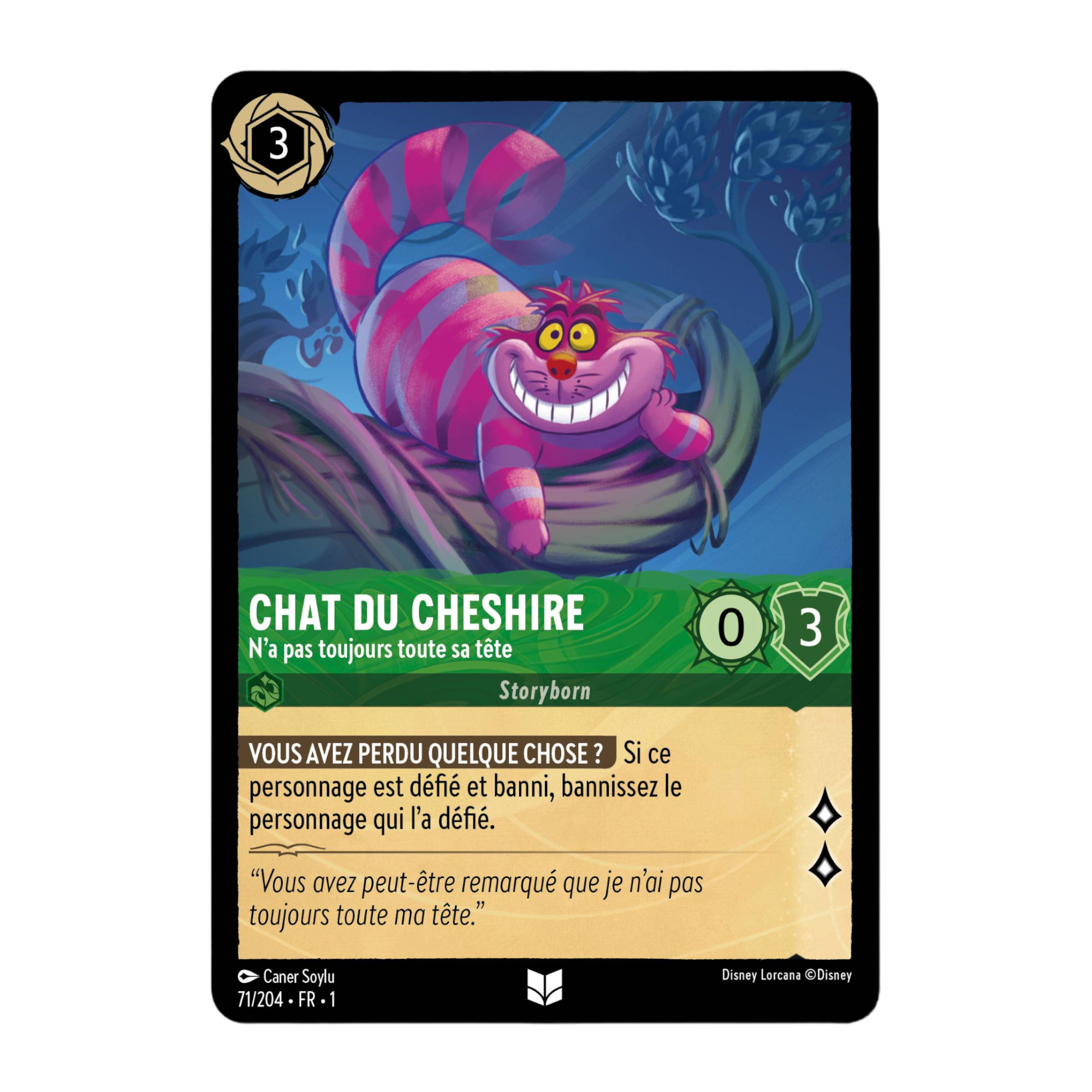 Disney Lorcana TCG : Carte "Chat de Cheshire" (71/204) le palais des goodies