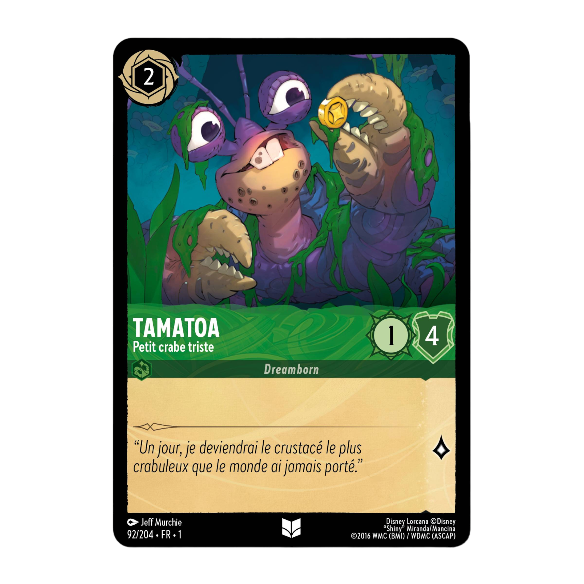 Disney Lorcana TCG : Carte "Tamatoa" (92/204) le palais des goodies
