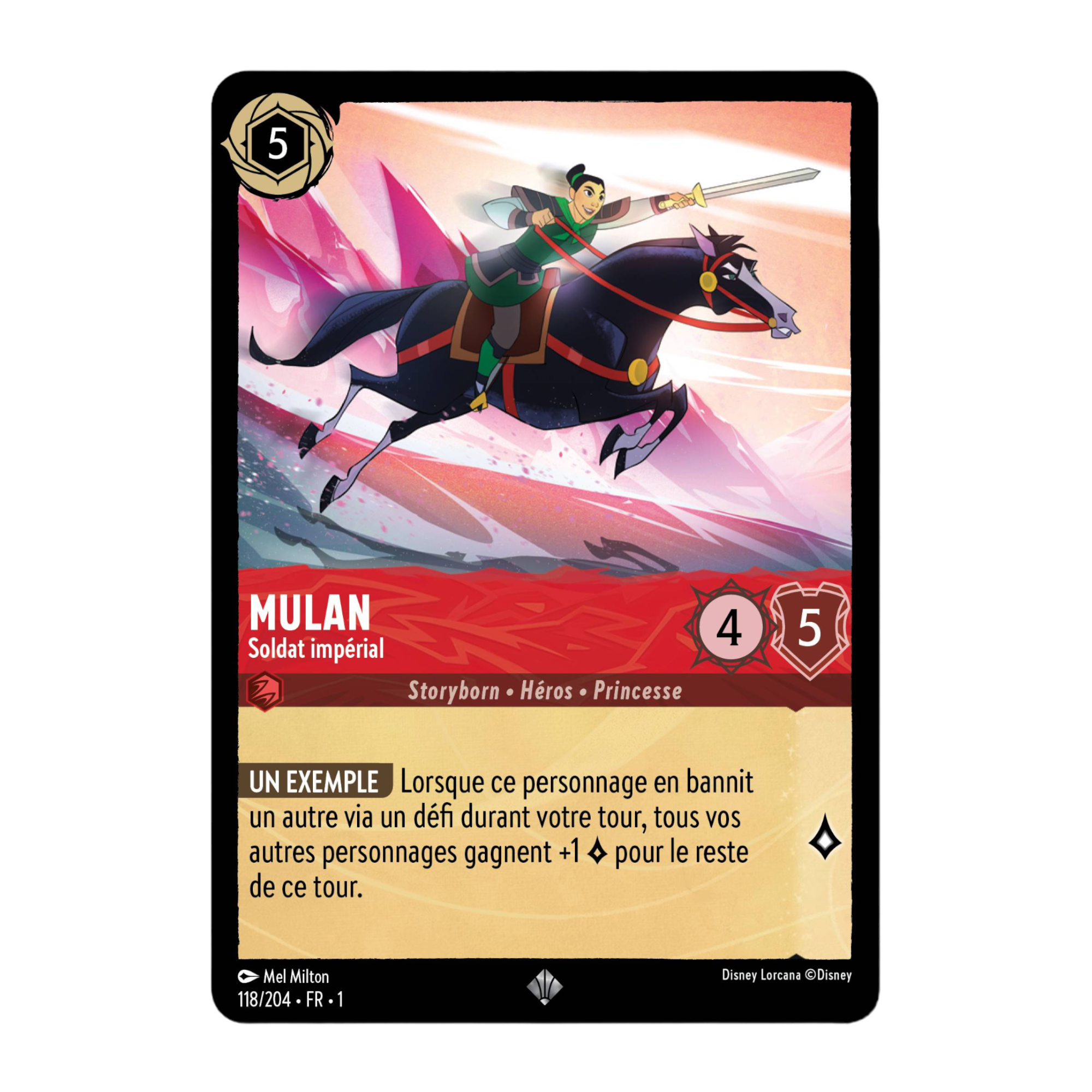 Disney Lorcana TCG : Carte &quot;Mulan&quot; (118/204) le palais des goodies