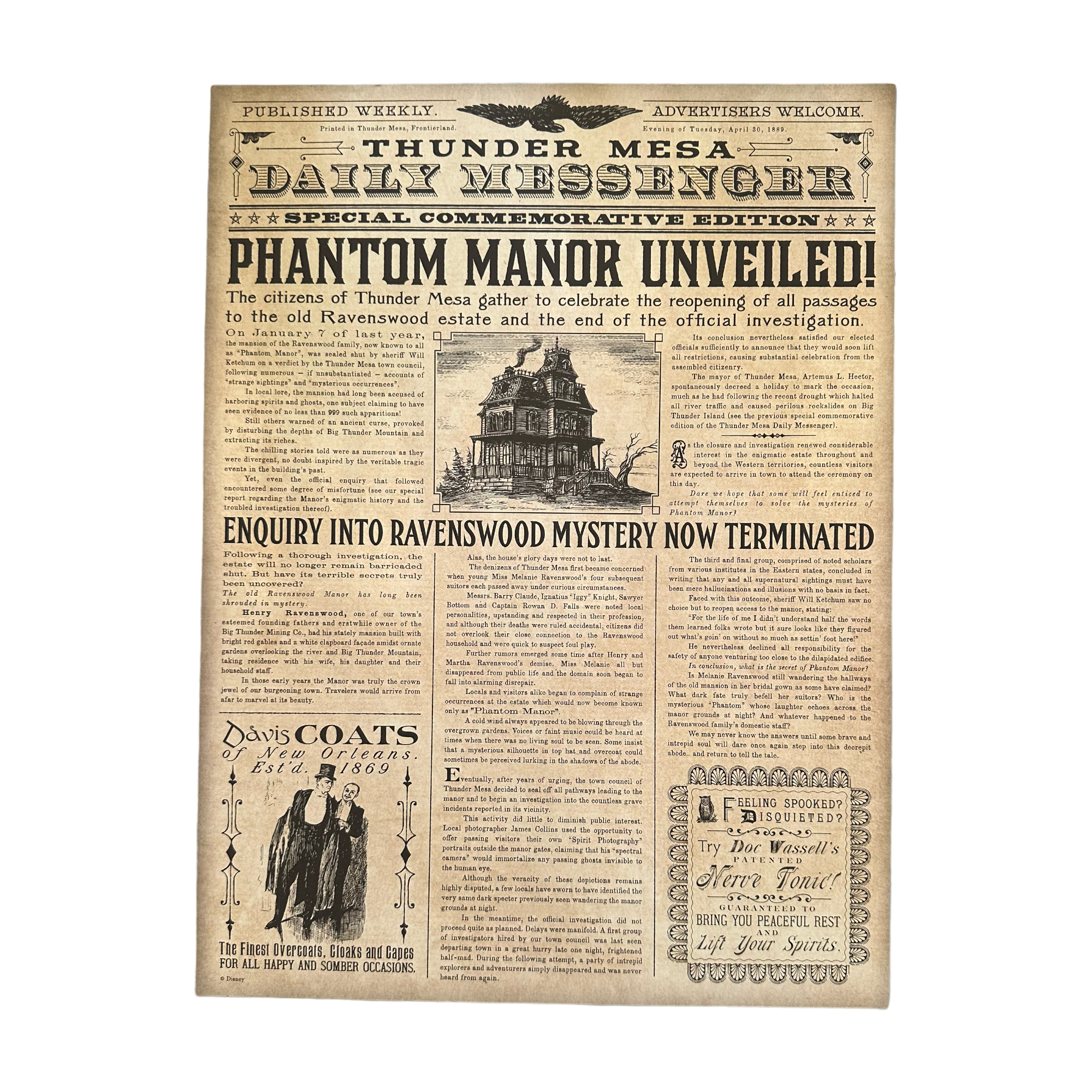 Disney - Phantom Manor : Page de journal - le palais des goodies