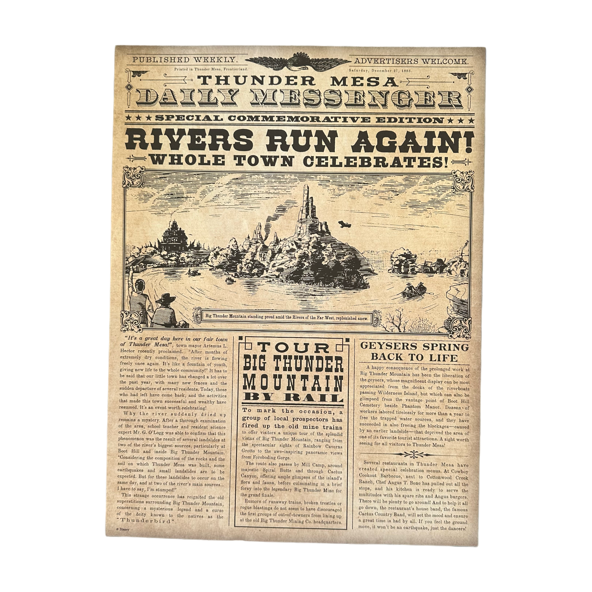 Disney - Big Thunder Mountain : Page de journal - le palais des goodies