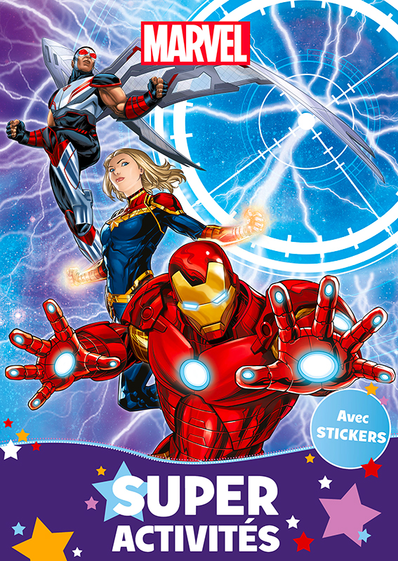 Lot de 2 blocs d'autocollants Marvel Avengers pour garçons et enfants -  Créez une scène avec plus de 1000 autocollants (fournitures de fête Marvel