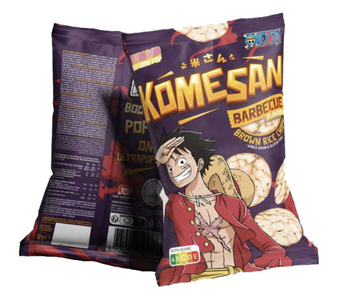 One Piece - Luffy : Chips de riz complet soufflé (goût barbecue) le Palais des Goodies