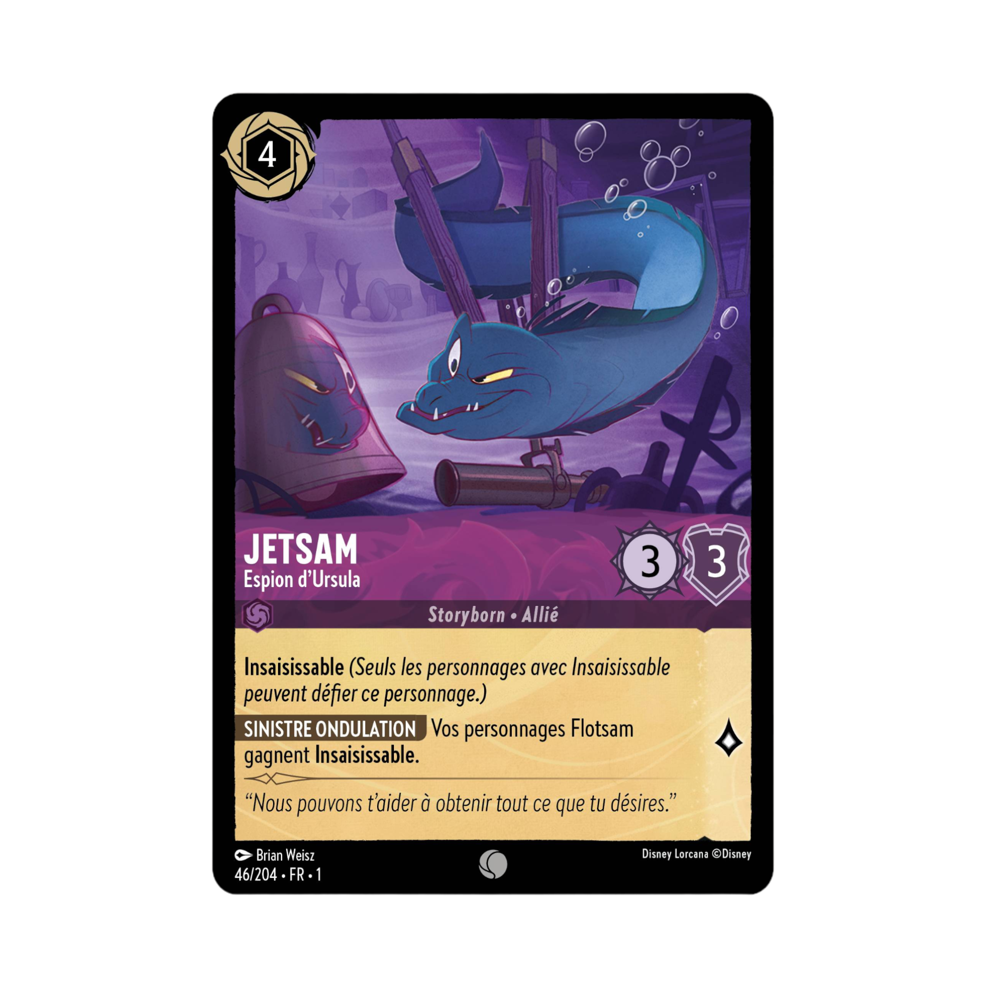 Disney Lorcana TCG : Carte "Jetsam" (carte 46/204) le palais des goodies