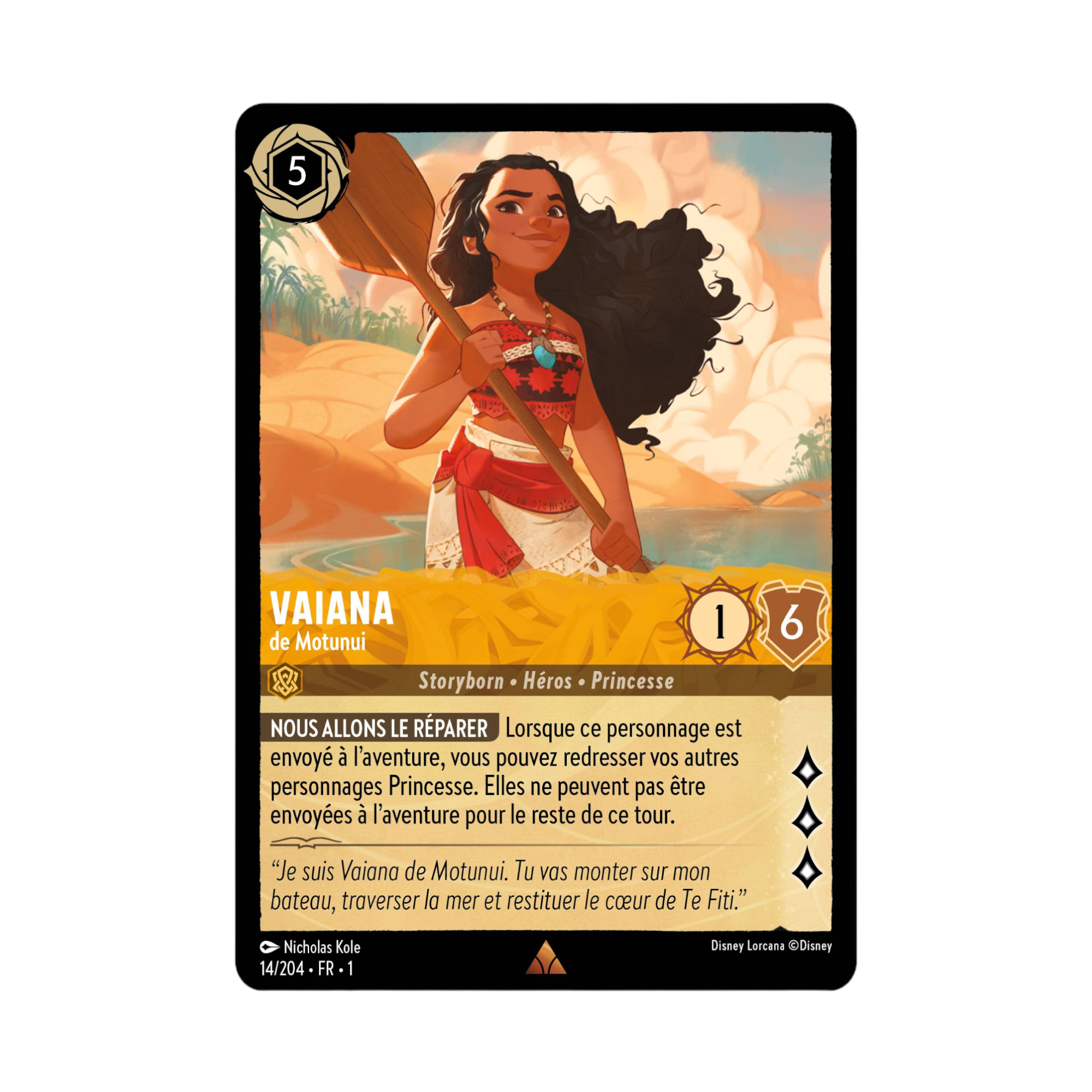 Disney Lorcana TCG : Carte &quot;Vaiana&quot; (carte 14/204) le Palais des Goodies