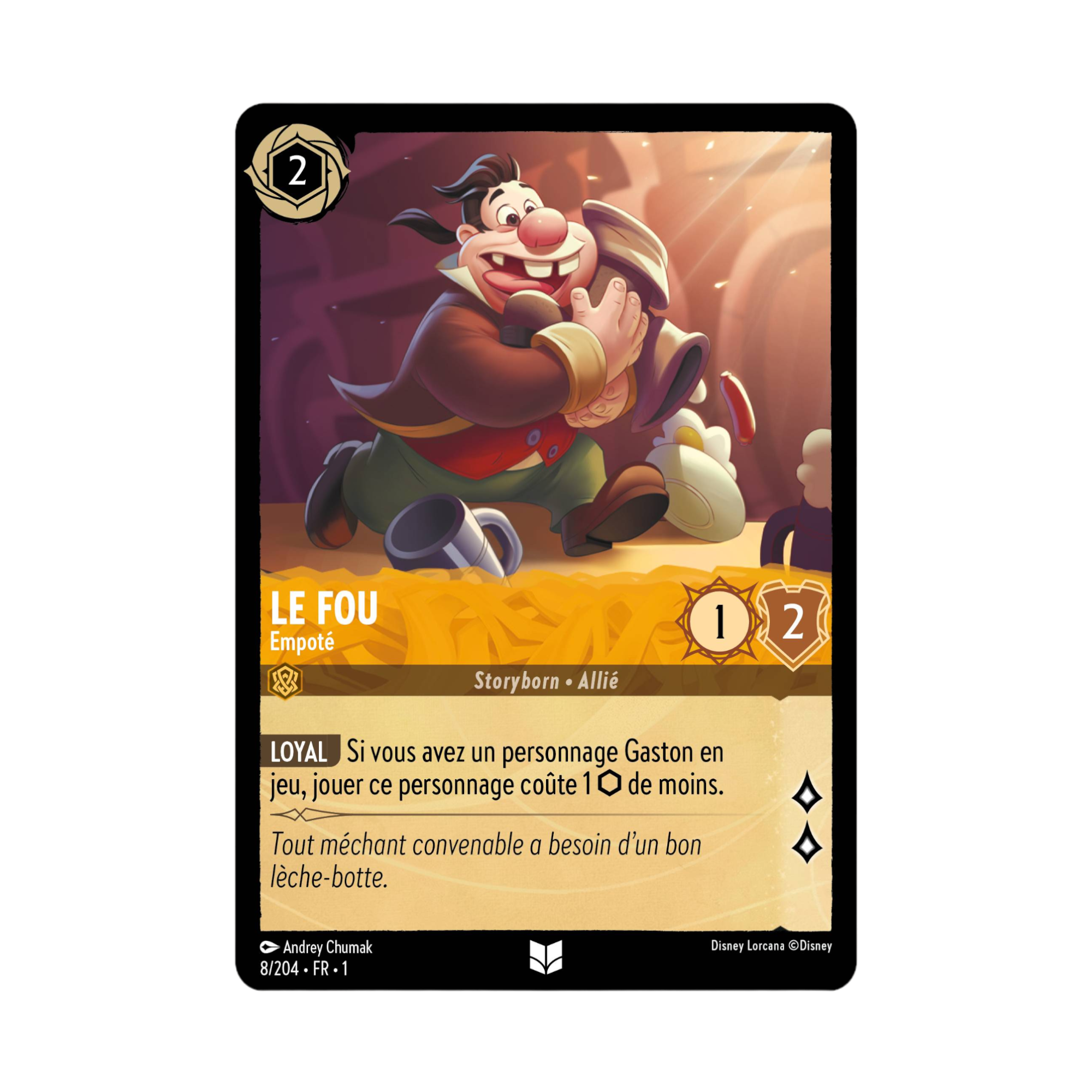 Disney Lorcana TCG : Carte Le Fou (carte 08/204)