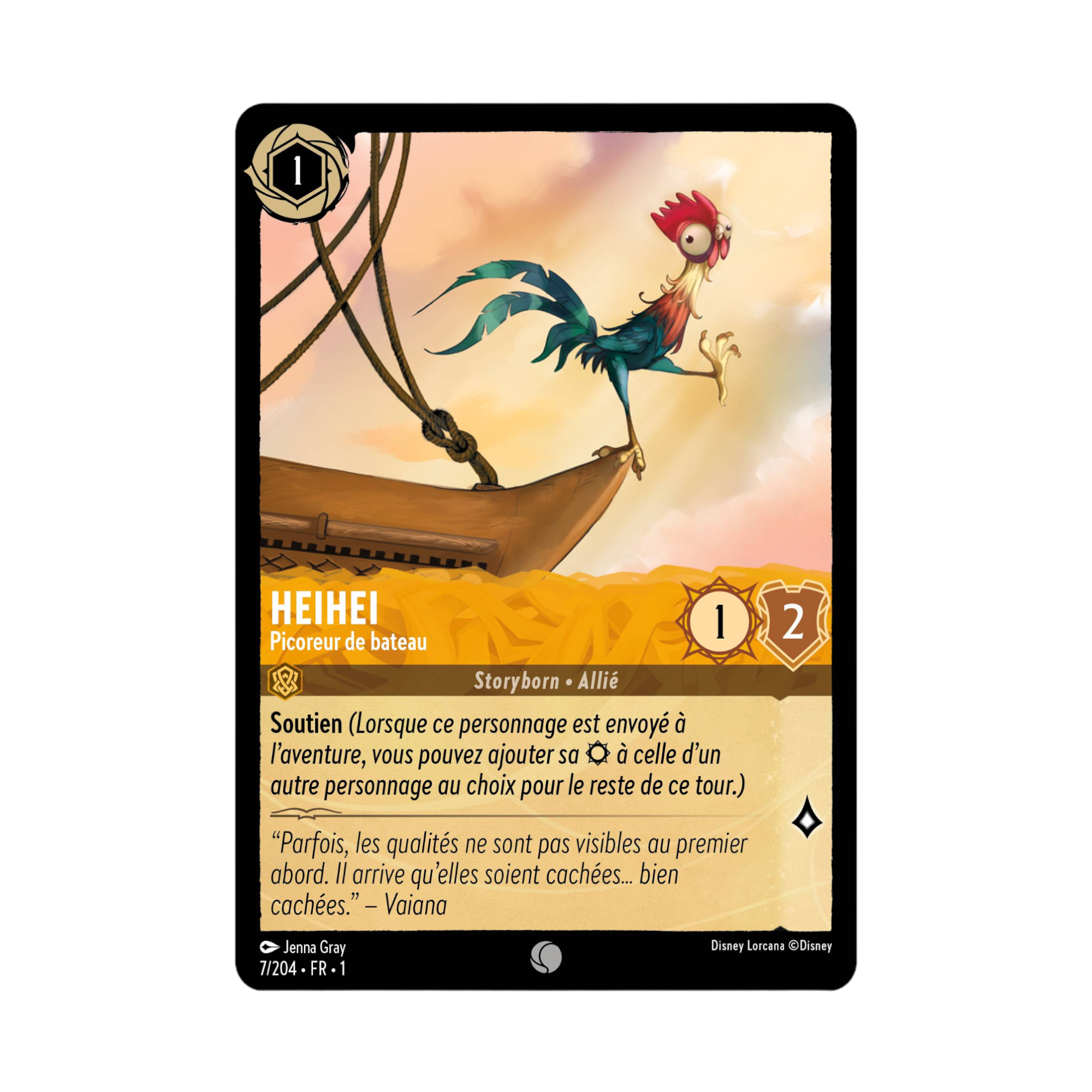 Disney Lorcana TCG : Carte "Heihei" (carte 07/204) le palais des goodies