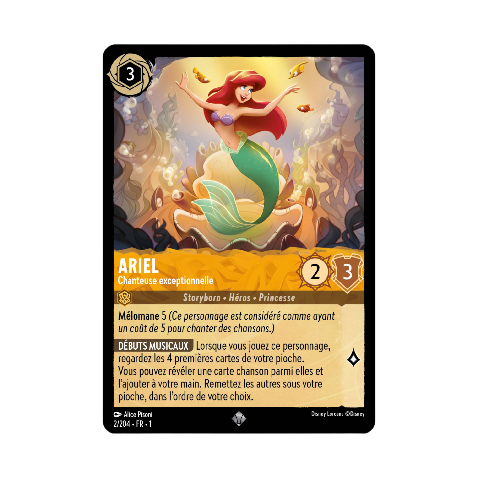 Disney Lorcana TCG : Carte "Ariel" (carte 02/204) le palais des goodies
