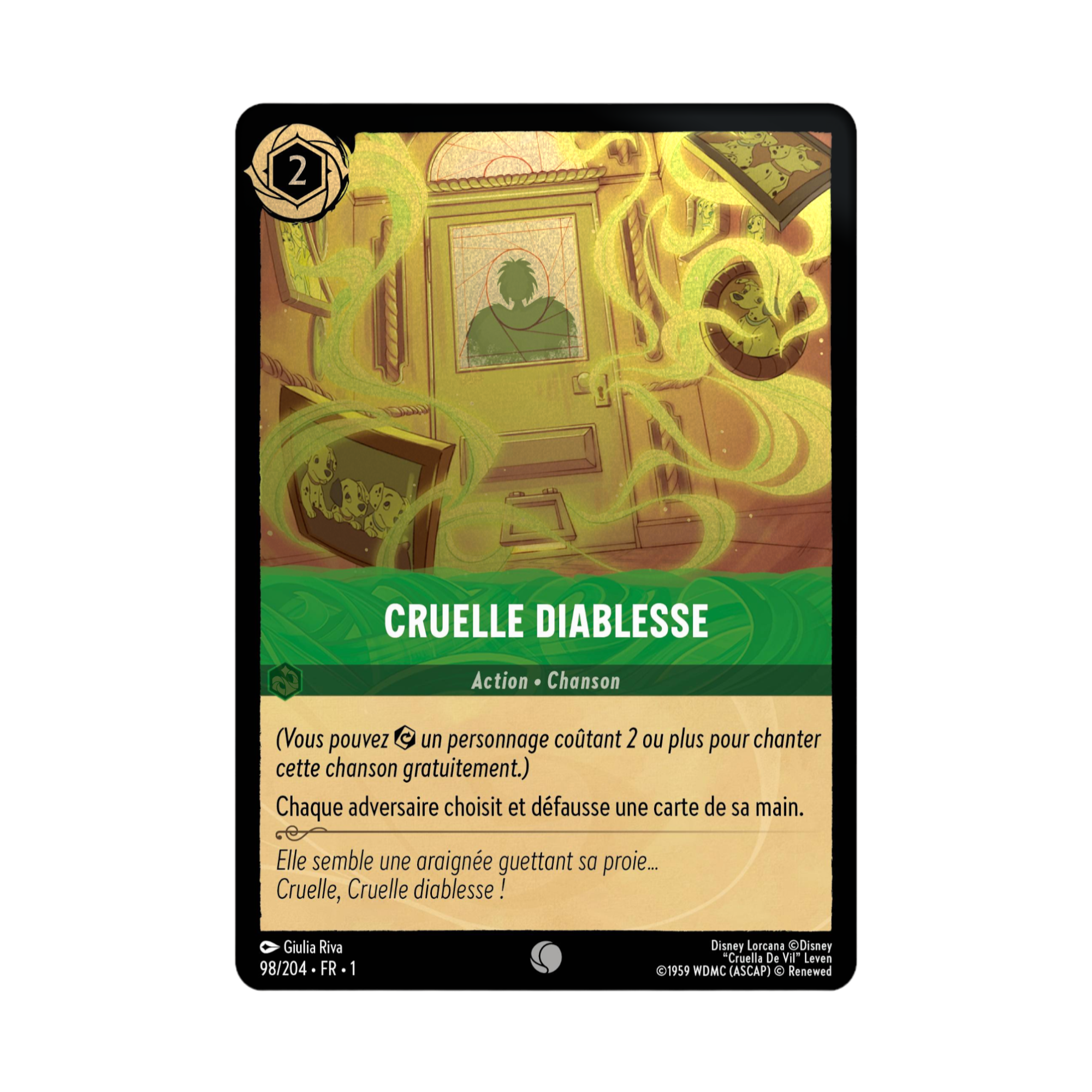 Disney Lorcana TCG : Carte "Cruelle Diablesse" FOIL (98/204) le palais des goodies