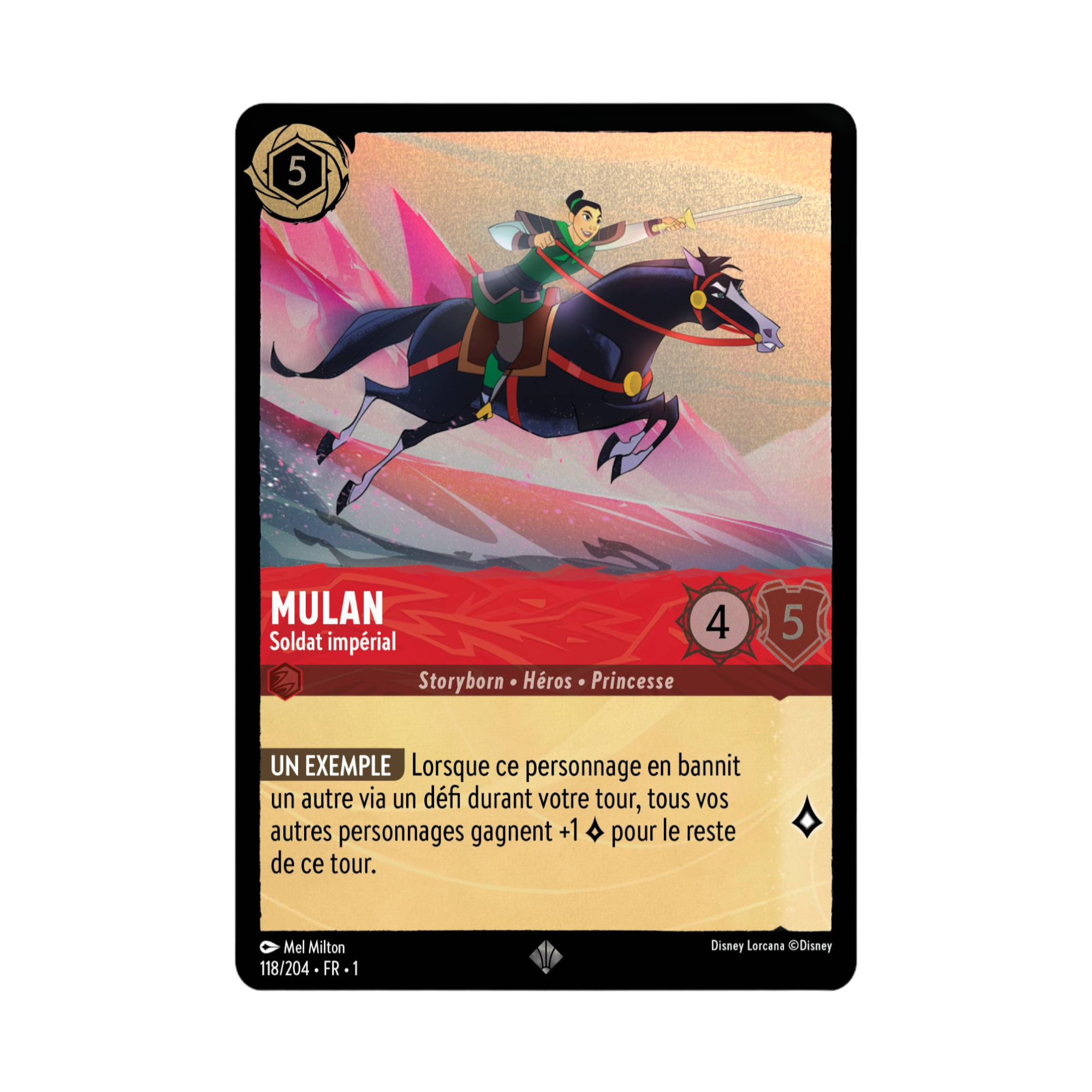 Disney Lorcana TCG : Carte &quot;Mulan&quot; FOIL (118/204) le palais des goodies