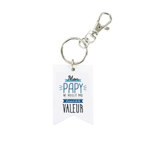 Porte-clés "Mon papy ne vieillit pas, il prend de la valeur" le palais des goodies