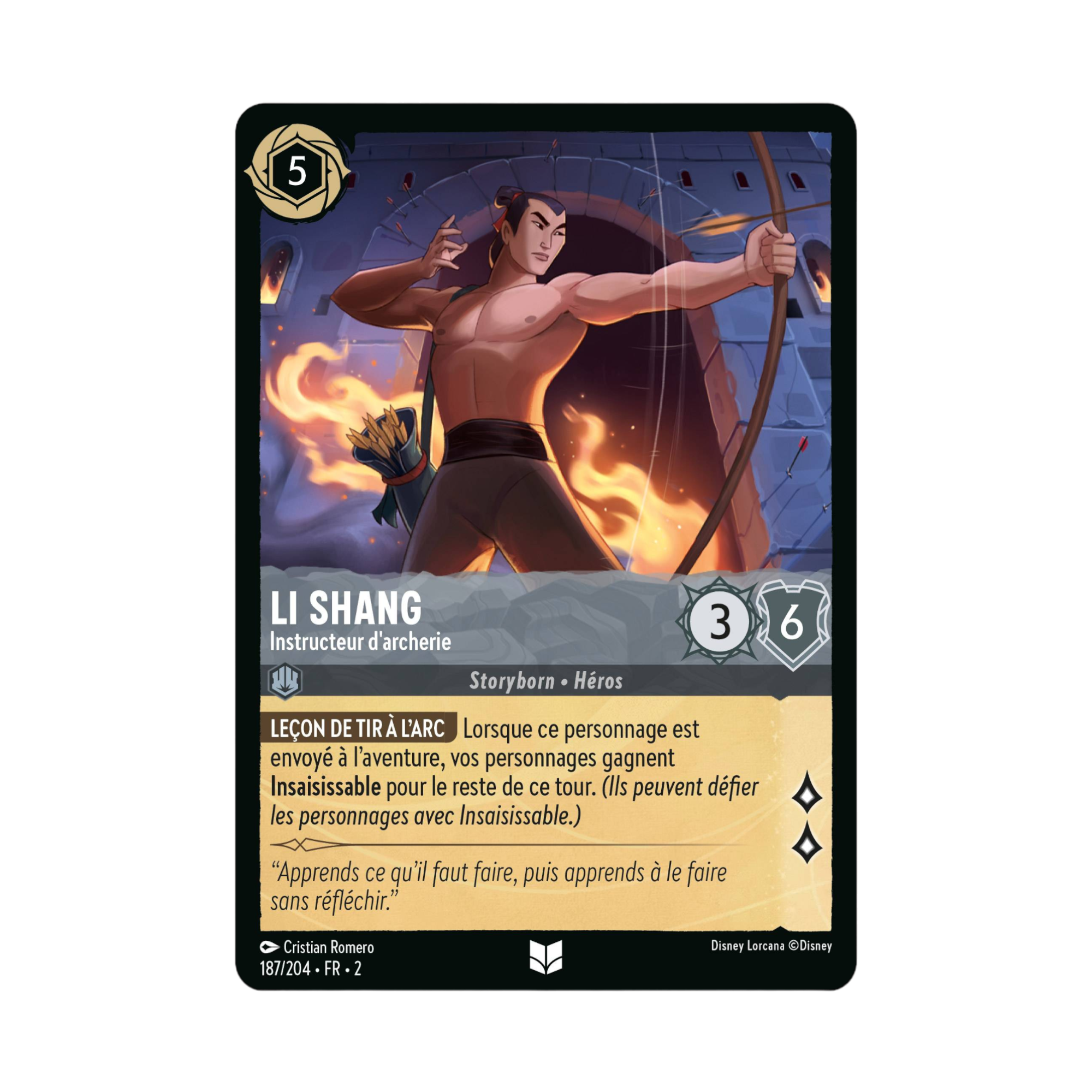 Disney Lorcana Chapitre 2 - Lascension des Floodborn : Carte "Li Shang" (187/204) le palais des goodies