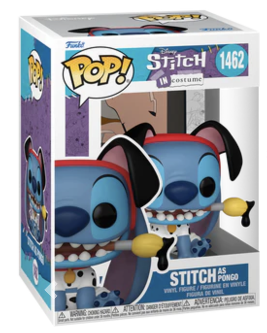 Disney - Funko Pop N°1462 : Figurine Stitch en costume de Pongo - Disneyland Paris - les 101 dalmatiens - le palais des goodies