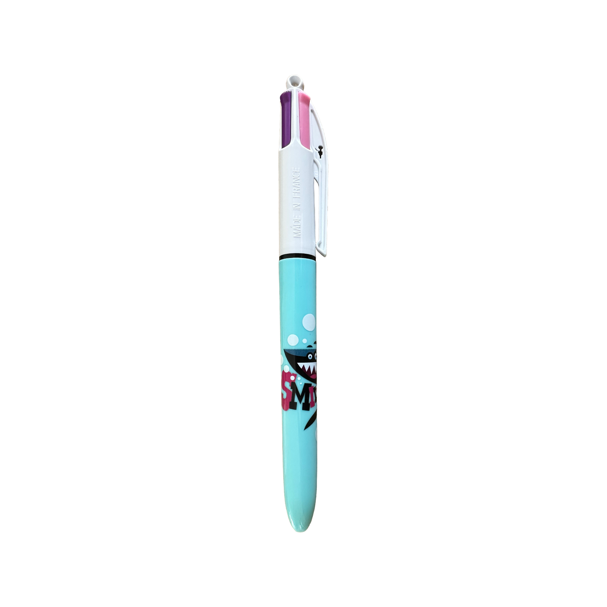 Aquarium La Rochelle - Memoires d'Océan : Stylo BIC 4 couleurs Requin "Smile" pan - crayon - le palais des goodies