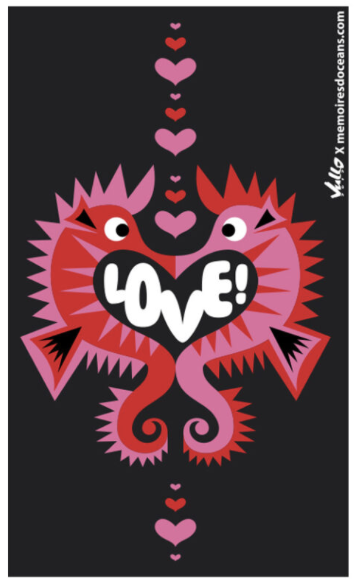 Aquarium La Rochelle - Memoires dOcéan : Stylo BIC 4 couleurs hippocampe "Love" crayon - stylo - pan - le palais des goodies