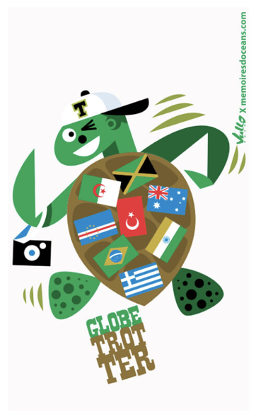 Aquarium La Rochelle - Memoires dOcéan : Stylo BIC 4 couleurs Tortue "Globe trotter" crayon - pen - le palais des goodies