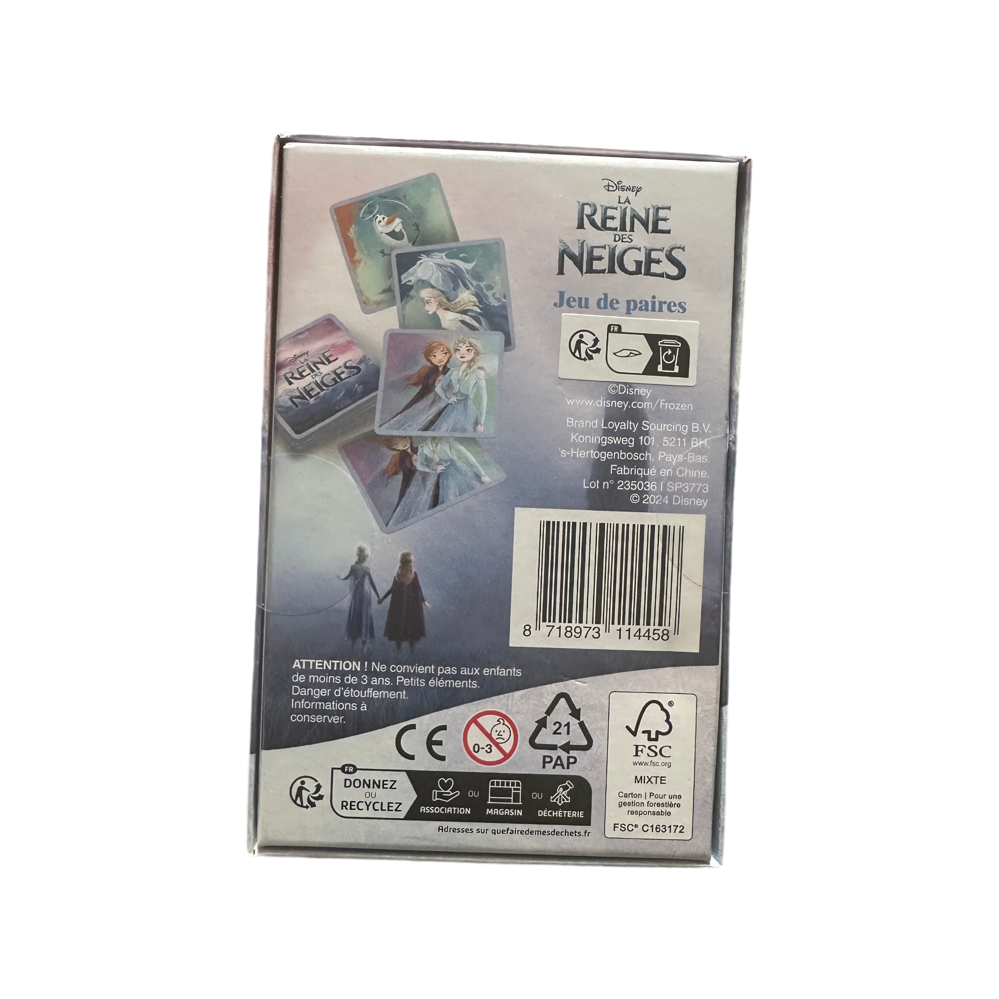 Disney - La Reine des Neiges : Jeu de paires (Jeu de Mémo 48 cartes) - Disneyland Paris - disney parks - le palais des goodies