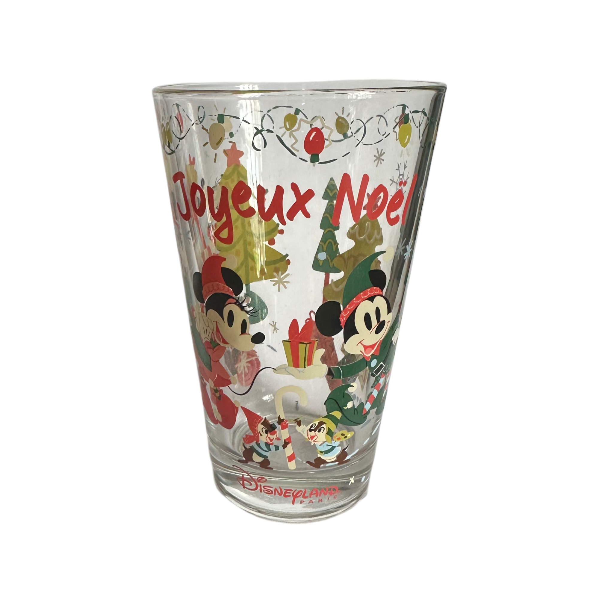 Disney - Mickey Mouse : Verre à eau "Noël" - Disneyland Paris - disney parks - glass - le palais des goodies