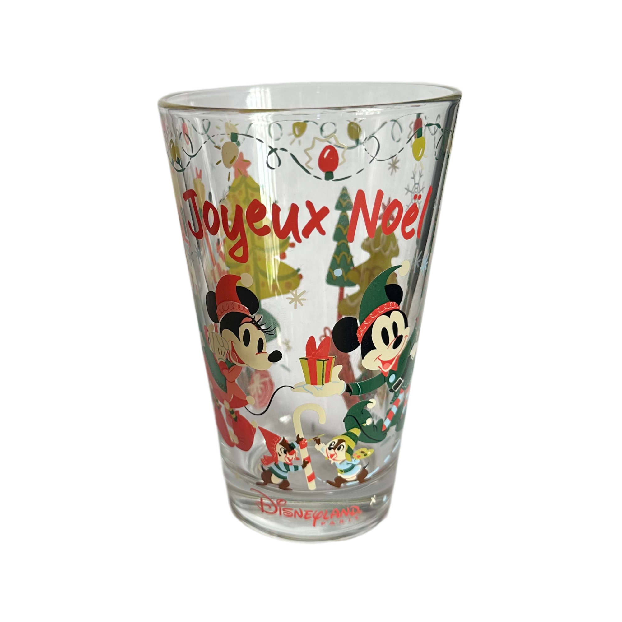 Disney - Mickey Mouse : Verre à eau "Noël" - Disneyland Paris - disney parks - glass - le palais des goodies
