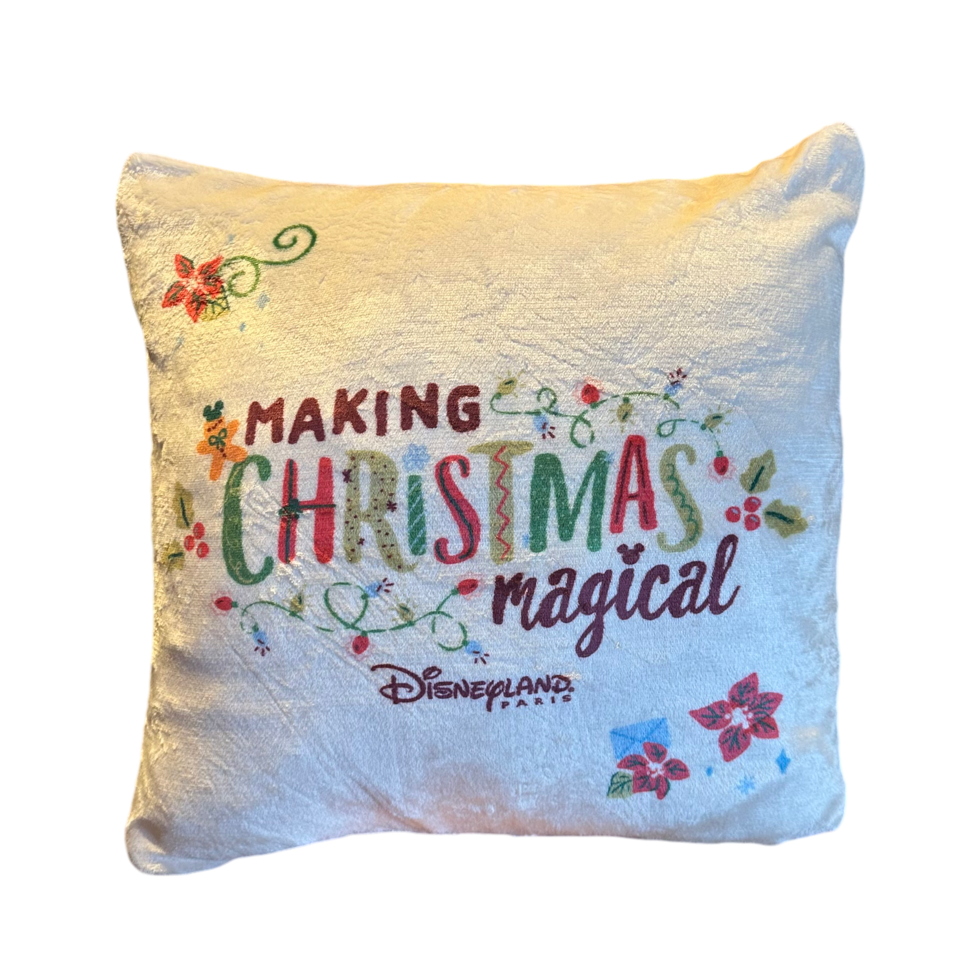 Disney - Mickey Mouse : Coussin "Joyeux Noël" - DISNEYLAND PARIS - disney parks - le palais des goodies