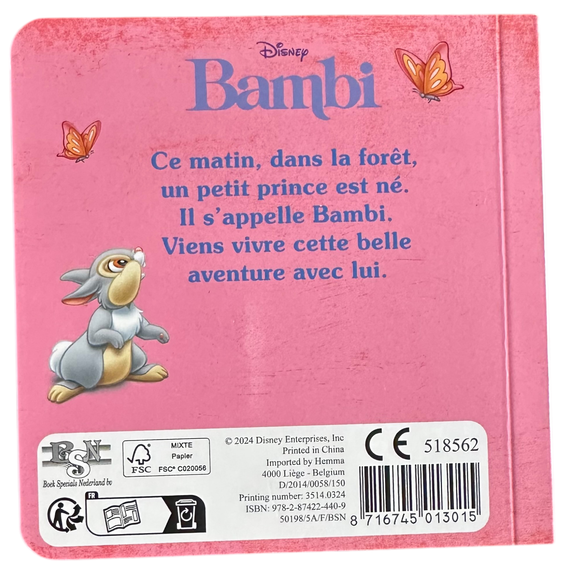 Disney - Bambi : Mon ami Bambi - Disneyland Paris - disney park - disney store - shop disney - le Palais des Goodies