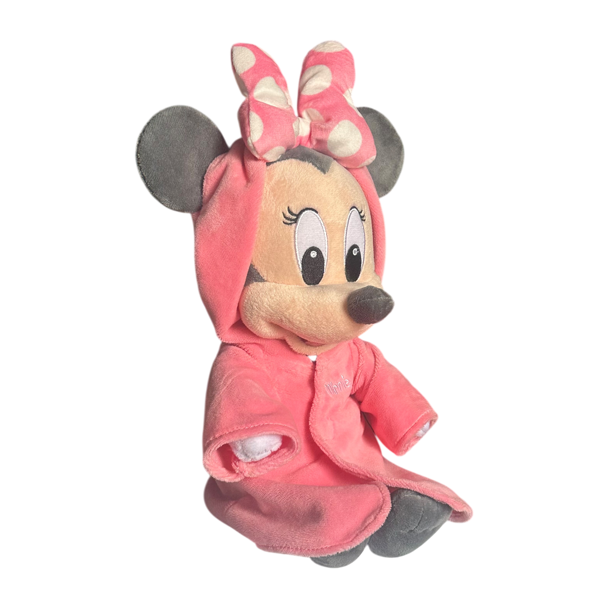 Disney - Minnie Mouse : Peluche bébé "capuche" - disneyland - disneyland paris - disney parks - disney stire - snop disney - le palais des goodies