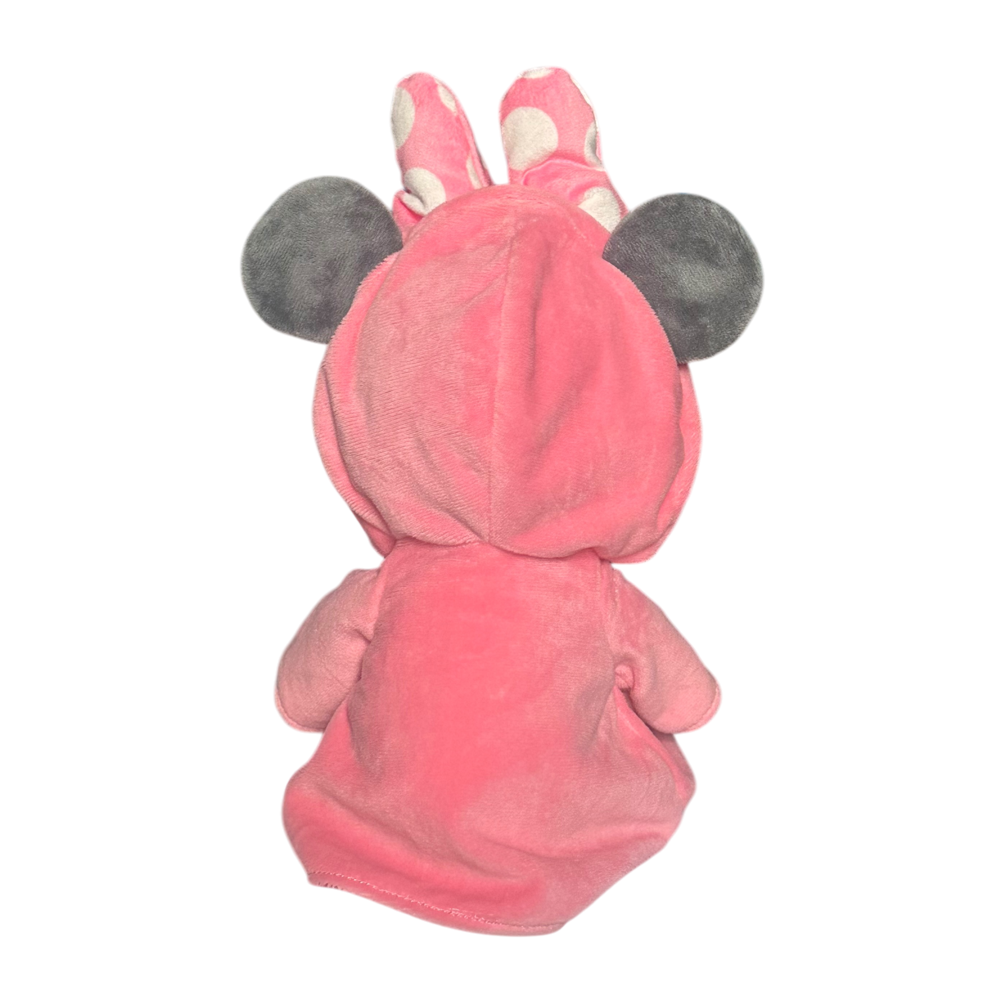 Disney - Minnie Mouse : Peluche bébé "capuche" - disneyland - disneyland paris - disney parks - disney stire - snop disney - le palais des goodies
