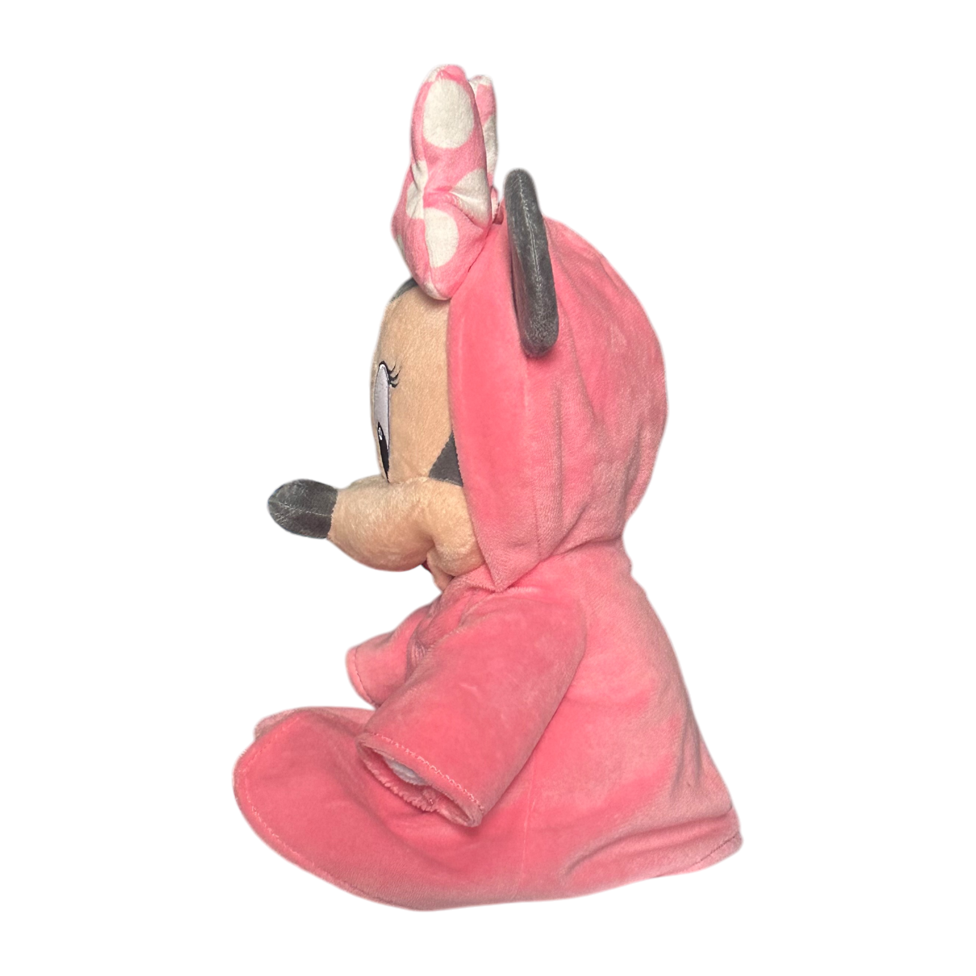 Disney - Minnie Mouse : Peluche bébé "capuche" - disneyland - disneyland paris - disney parks - disney stire - snop disney - le palais des goodies