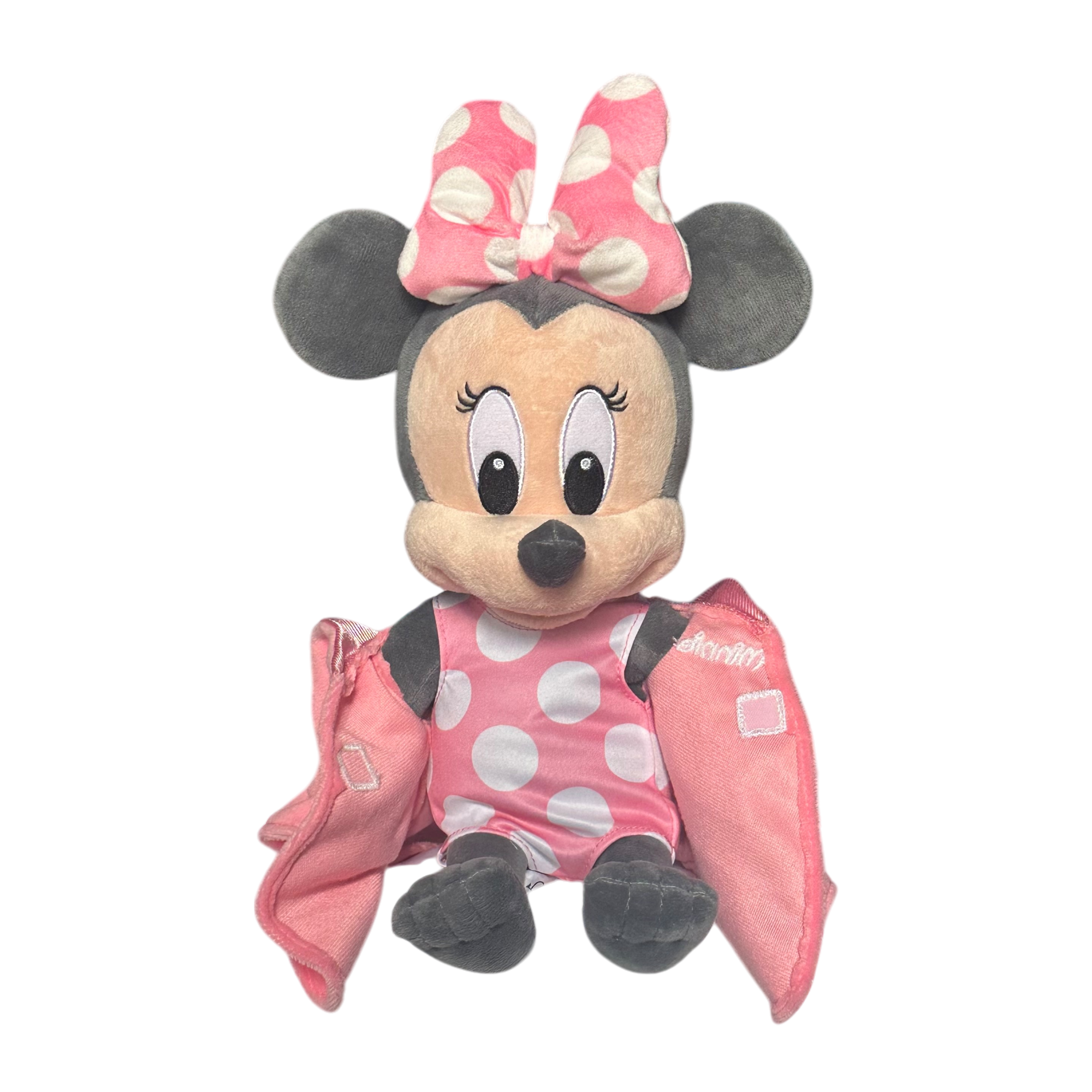 Disney - Minnie Mouse : Peluche bébé "capuche" - disneyland - disneyland paris - disney parks - disney stire - snop disney - le palais des goodies