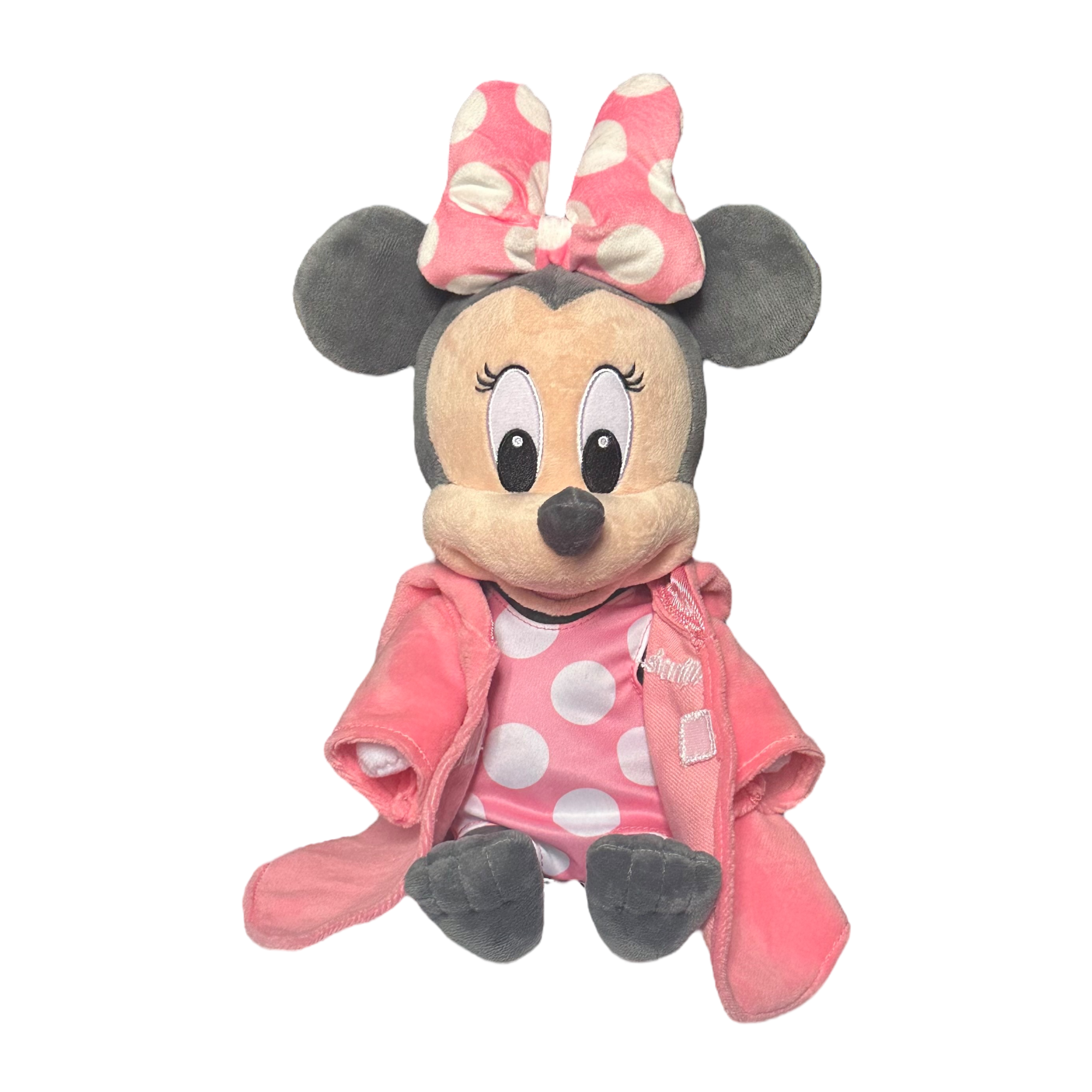 Disney - Minnie Mouse : Peluche bébé "capuche" - disneyland - disneyland paris - disney parks - disney stire - snop disney - le palais des goodies