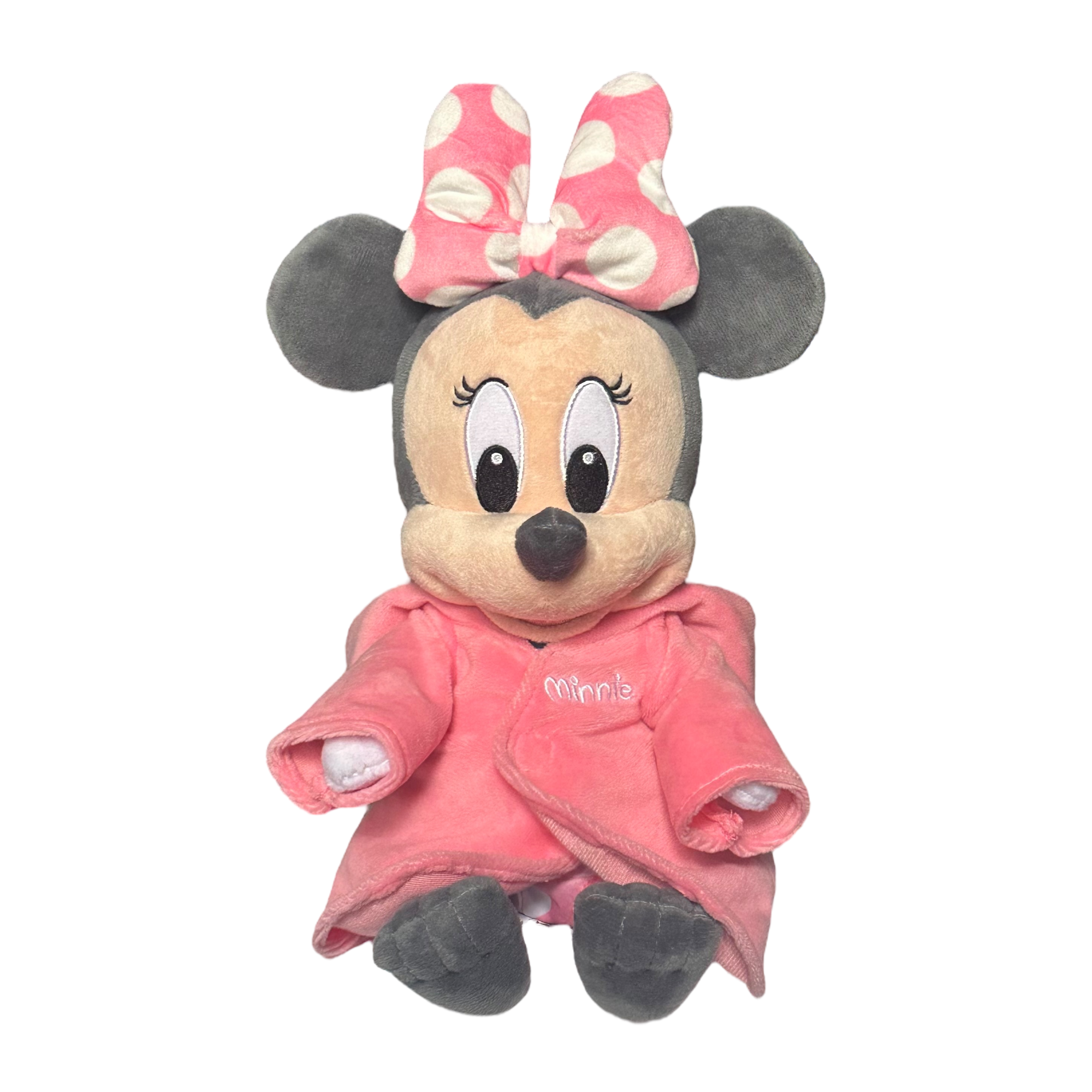 Disney - Minnie Mouse : Peluche bébé "capuche" - disneyland - disneyland paris - disney parks - disney stire - snop disney - le palais des goodies
