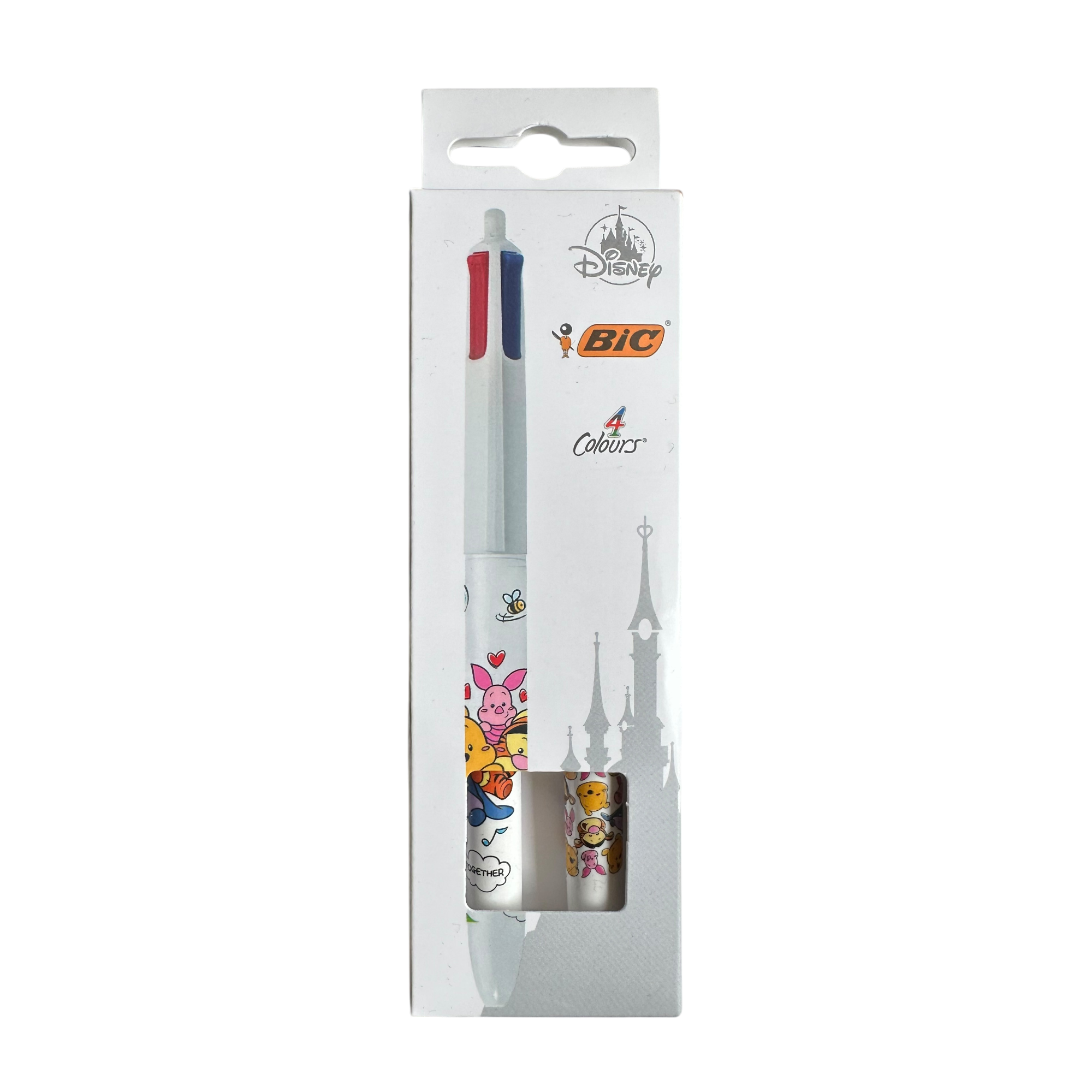 Disney - Winnie lOurson : Lot de 2 stylos BIC 4 couleurs - disneyland - Disneyland Paris - disney park - disney store - shop disney - le palais des goodies