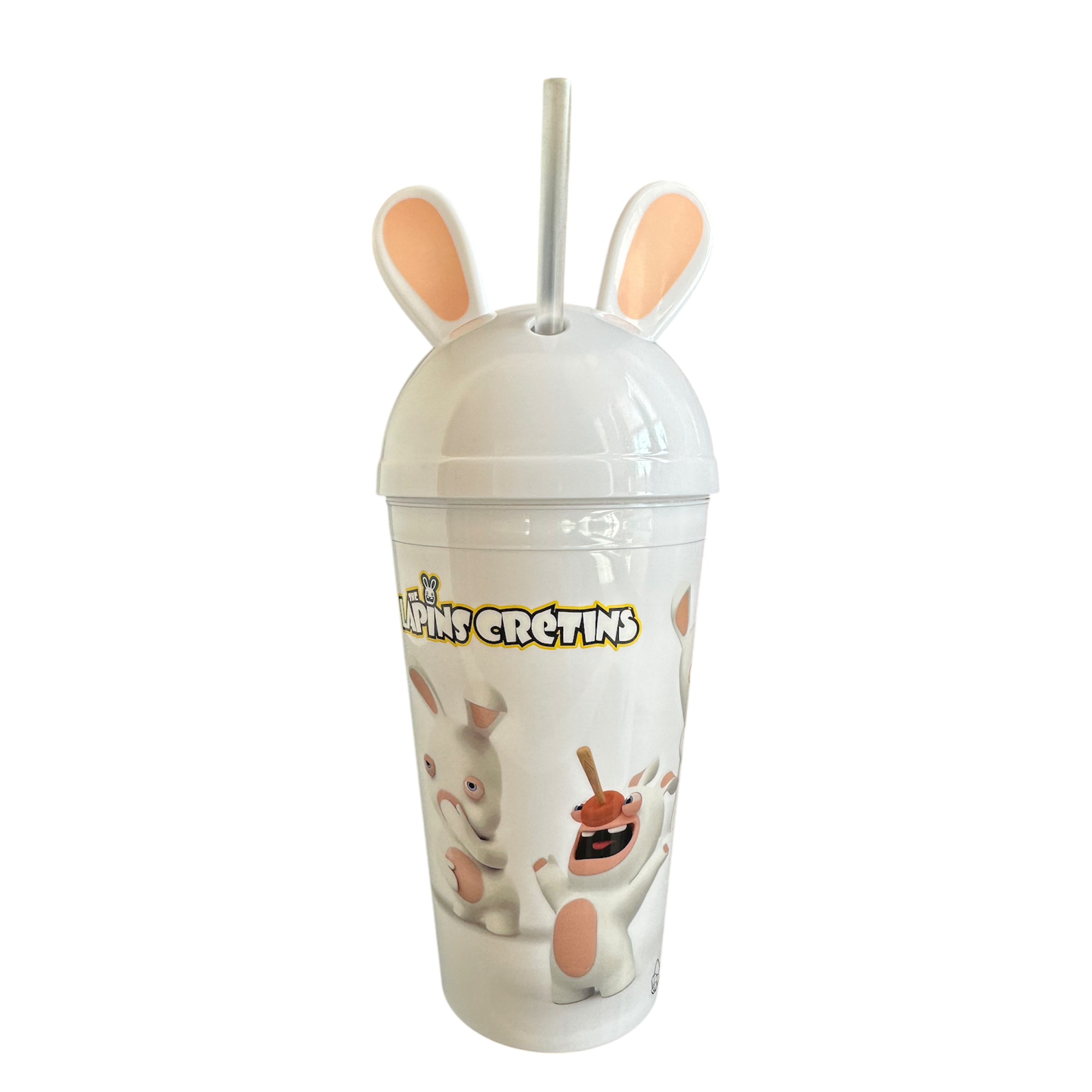 Futuroscope - Les lapins crétins : Gobelet paille - verre - glass - thumbler - le palais des goodies - Ubisoft