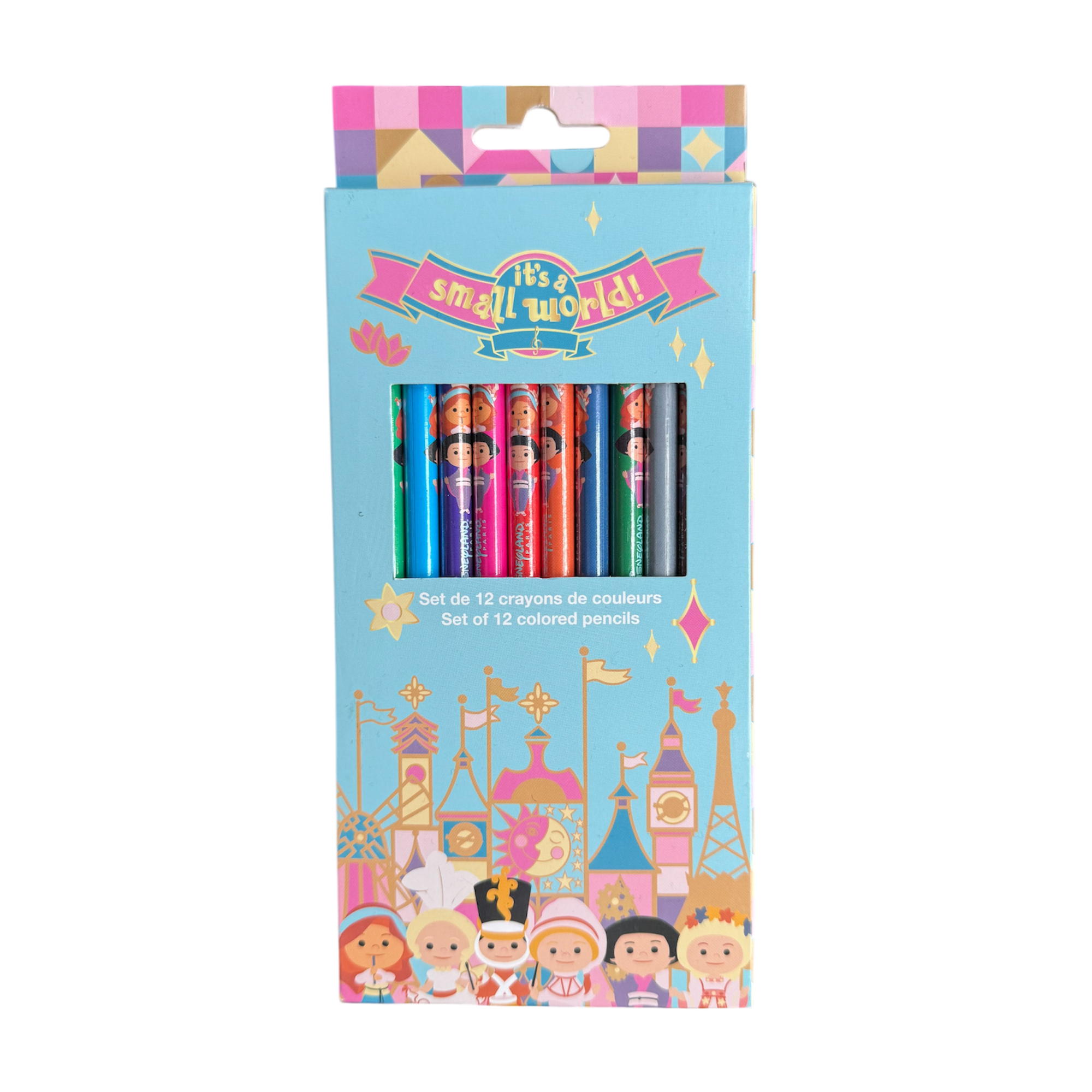 Disney - Its a small world : Set de 12 crayons de couleurs - disneyland - Disneyland Paris - disney parks - Disney Store - shop disney - le palais des goodies