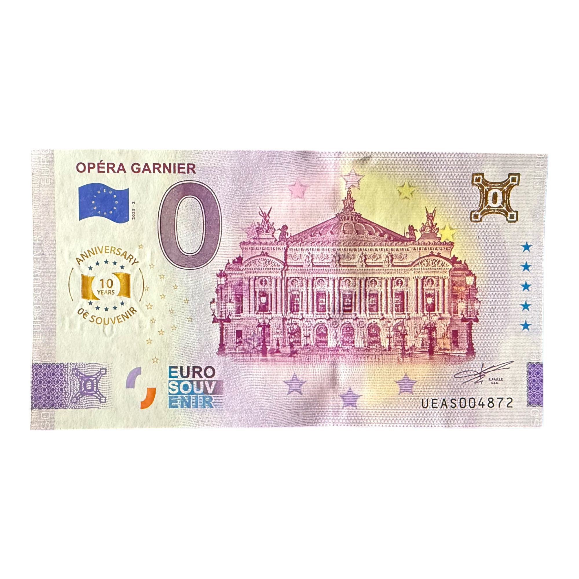 Billet Touristique - Euro souvenir : Opéra Garnier : Anniveraire - 10 ans - 10 years - le palais des goodies